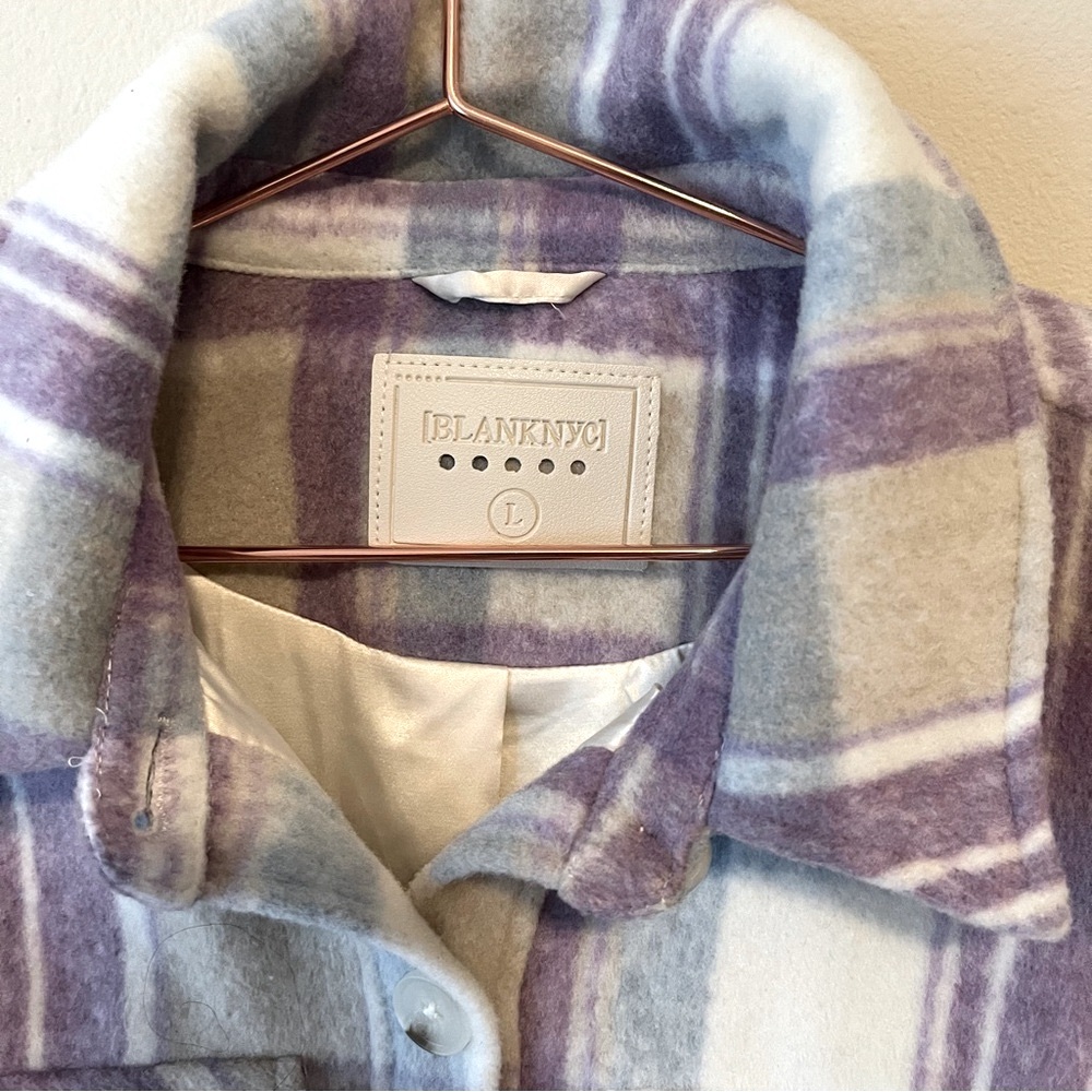 BlankNYC Cropped Plaid Shacket Jacket ๐๐ฉต๐ค - Picture 2 of 7